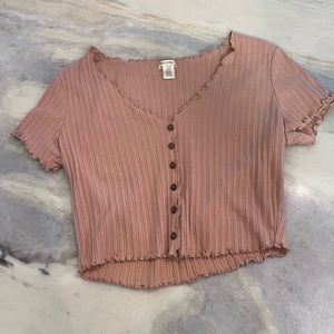 pink baby tee womens size L